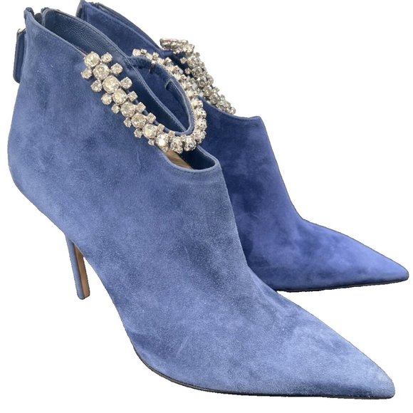 Jimmy Choo Shoes - Authentic Jimmy Choo Women's Pop Blue Suede Leather Blaize 100 Boots Shoes ~38.5